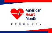istock National heart month in February. American flag and heart concept design. For banner, flyer, poster and social medial and hospital use. Vector illustration. 1199354504