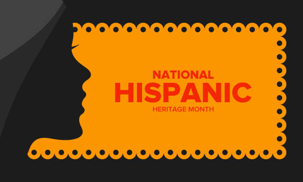 9月と10月の国立ヒスパニック遺産月間。ヒスパニック系とラテン系アメリカ人の文化。米国で毎年祝います。ポスター、カード、バナー、背景。ベクトルの図 - 伝統点のイラスト素材／クリップアート素材／マンガ素材／アイコン素材