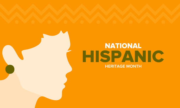 9月と10月の国立ヒスパニック遺産月間。ヒスパニック系とラテン系アメリカ人の文化。米国で毎年祝います。ポスター、カード、バナー、背景。ベクトルの図 - 伝統点のイラスト素材／クリップアート素材／マンガ素材／アイコン素材
