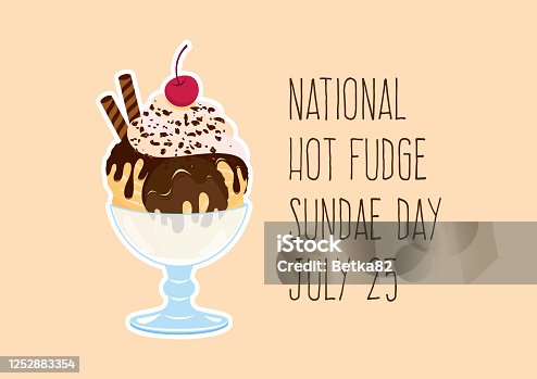 istock National Hot Fudge Sundae Day vector 1252883354