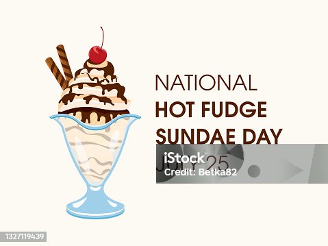 istock National Hot Fudge Sundae Day vector 1327119439