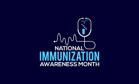 National Immunization Awareness Month Vector Banner Template Observed On August