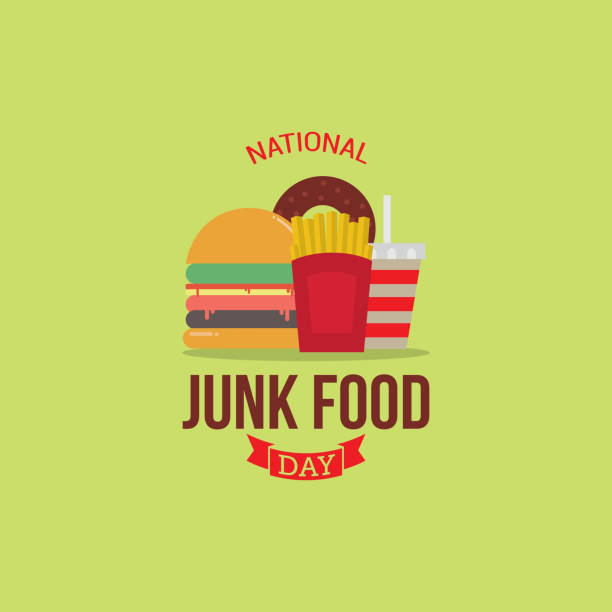 National Junk Food Day Vector Illustration National Junk Food Day Vector Illustration. Suitable for Greeting Card, Poster and Banner. international dog day stock illustrations