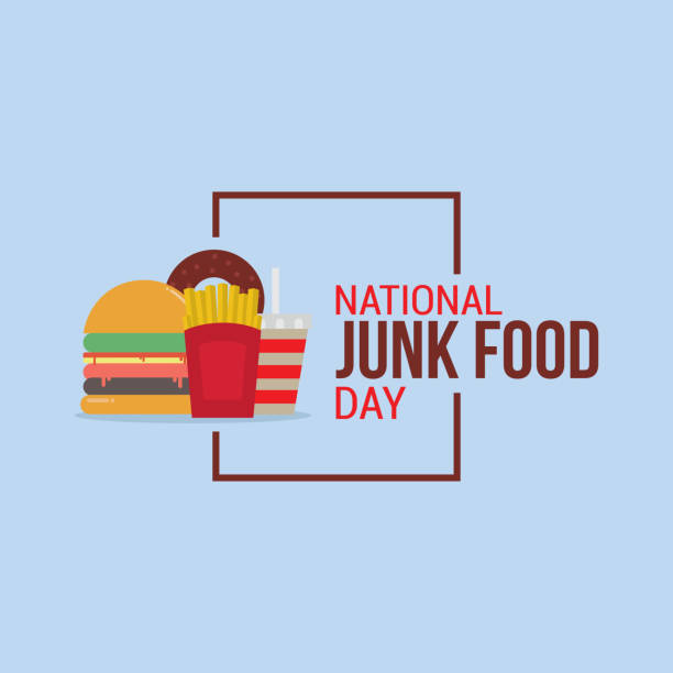 National Junk Food Day Vector Illustration National Junk Food Day Vector Illustration. Suitable for Greeting Card, Poster and Banner. national popcorn day stock illustrations