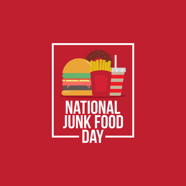 National Junk Food Day Vector Illustration National Junk Food Day Vector Illustration. Suitable for Greeting Card, Poster and Banner. national popcorn day stock illustrations