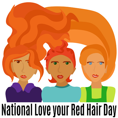 National Love your Red Hair Day, idea for poster, banner, flyer or postcard