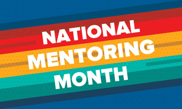 National Mentoring Month in January. Celebrate annual in United States. Personal mentor, coach or teacher. Free knowledge. Education concept. Helping a student in study, training. Vector poster National Mentoring Month in January. Celebrate annual in United States. Personal mentor, coach or teacher. Free knowledge. Education concept. Helping a student in study, training. Vector poster teacher backgrounds stock illustrations