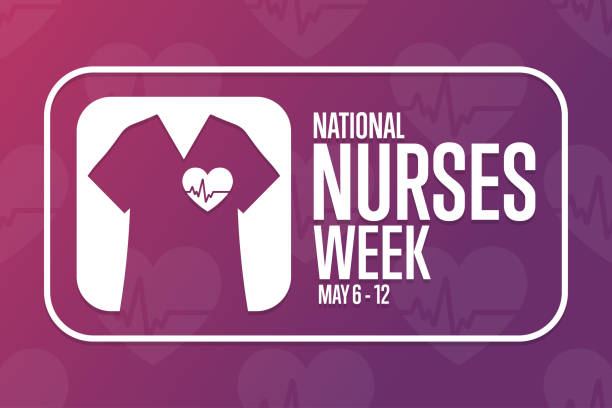 National Nurses Week. May 6 - 12. Holiday concept. Template for background, banner, card, poster with text inscription. Vector EPS10 illustration. National Nurses Week. May 6 - 12. Holiday concept. Template for background, banner, card, poster with text inscription. Vector EPS10 illustration week stock illustrations