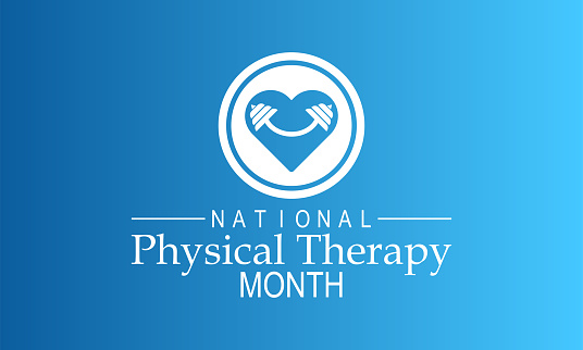 National physical therapy month banner design with white background. Vector template