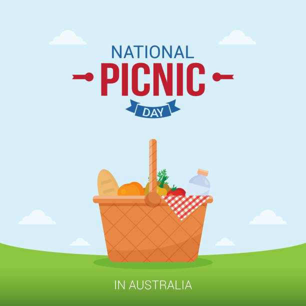 ilustrações de stock, clip art, desenhos animados e ícones de national picnic day vector illustration. suitable for greeting card, poster and banner. - picnic