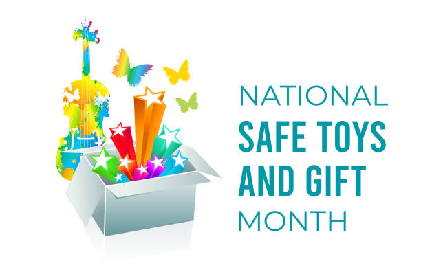 National Safe Toys and Gifts Month. Vector illustration on white vector art illustration