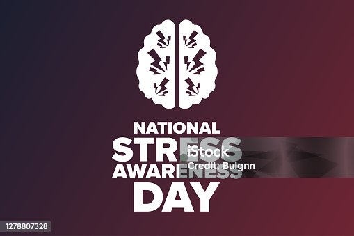 istock National Stress Awareness Day. Holiday concept. Template for background, banner, card, poster with text inscription. Vector EPS10 illustration. 1278807328