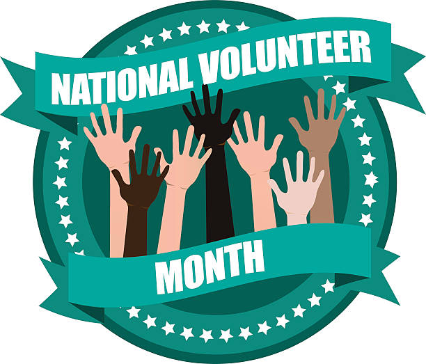 National volunteer month design vector art illustration