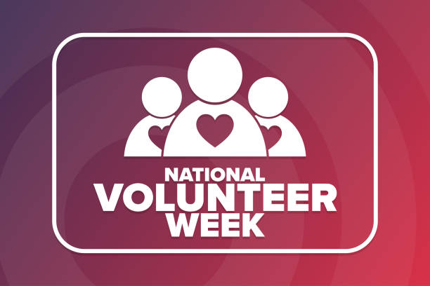 National Volunteer Week. Holiday concept. Template for background, banner, card, poster with text inscription. Vector EPS10 illustration. National Volunteer Week. Holiday concept. Template for background, banner, card, poster with text inscription. Vector EPS10 illustration national landmark stock illustrations