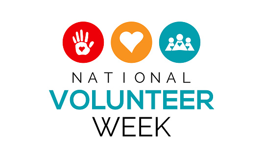 National Volunteer week. Volunteers communities template for banner, card, poster, background.