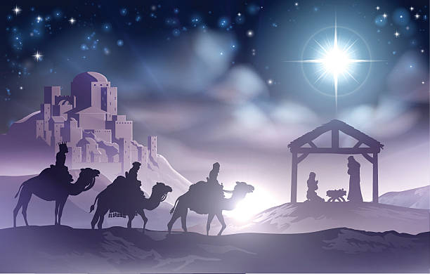 stockillustraties, clipart, cartoons en iconen met nativity scene - wiegman