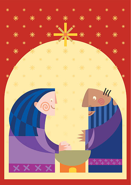 ilustraciones, imágenes clip art, dibujos animados e iconos de stock de nativity - tintanegra00