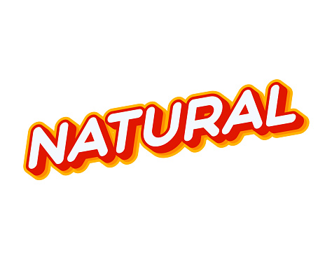 Natural lettering isolated on white colourful text effect design vector. Text or inscriptions in English. The modern and creative design has red, orange, yellow colors.