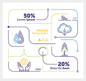 Vector Infographic Line Design Elements for Natural Resources