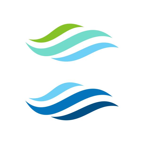 doğal dalga logo şablonu i̇llüstrasyon tasarımı. vektör eps 10. - rüzgar stock illustrations