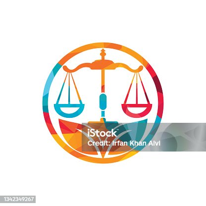istock Nature Law Firm Logo design template. Green Scales logo concept. 1342349267