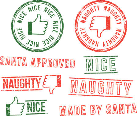 Naughty or Nice - rubber stamps