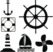 Vector illustration Nautical Vessel Symbols