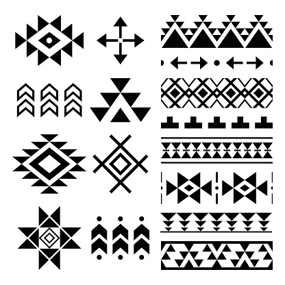 Navajo print, Aztec pattern, Tribal design elements