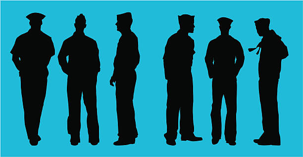 Naval Officers ( vector ) Navy officers. military clipart stock illustrations