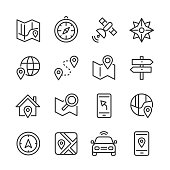 Vector outline icon set appropriate for web and print applications. Designed in 48 x 48 pixel square with 2px editable stroke. Pixel perfect.