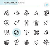 20 Outline Style - Black line - Pixel Perfect Navigation icons / Set #38 /