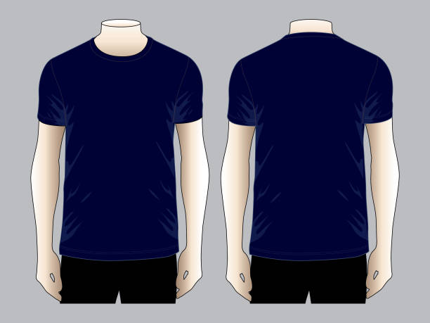 Navy Blue Shirt Mockup Illustrations, Royalty-Free Vector Graphics ...