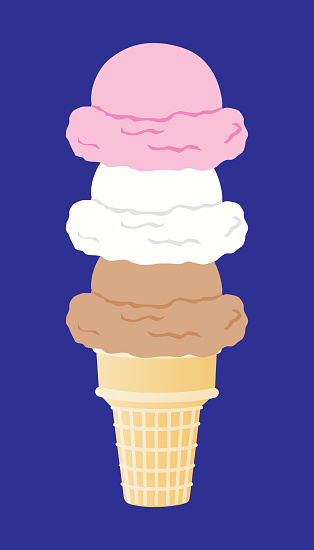 Neapolitan Ice Cream Cone