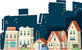 Easy editable neighborhood vector 
illustration.. Every fact was groupped 
seperately... Easy editable vector...