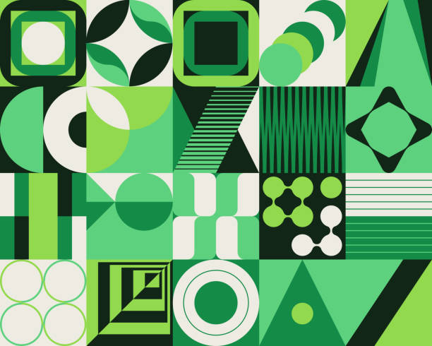 Neo-Geo Pattern Vector Graphic Inspired By Abstract Modernist Aesthetics Design vector art illustration