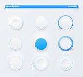 istock Neomorphic UI kit mobile app round level buttons 1340809400