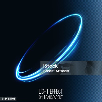 istock Neon blurry circles at motion 918458708