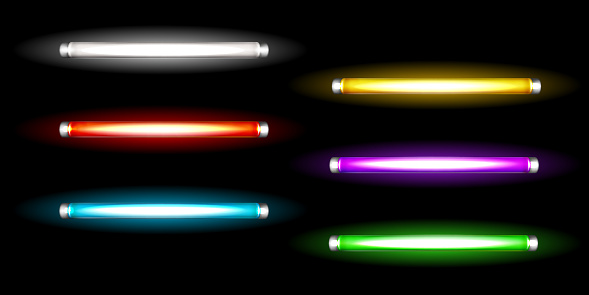 Neon tube lamps, long fluorescent colored bulbs