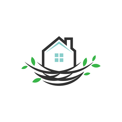 nest house logo. home icon. home nest sign. house building symbol. best for building home logo vector illustration