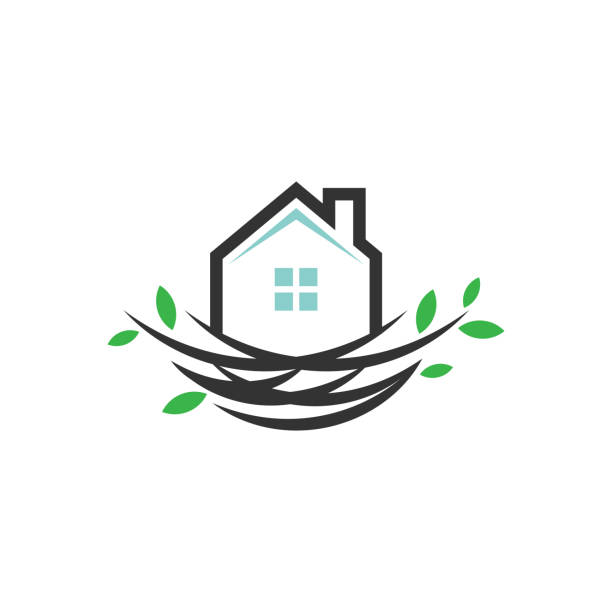 nest house logo. home icon. home nest sign. house building symbol. best for building home logo vector illustration nest house logo. home icon. home nest sign. house building symbol. best for building home logo vector illustration bird's nest stock illustrations