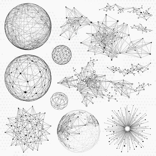 network design-elemente - knoten stock-grafiken, -clipart, -cartoons und -symbole