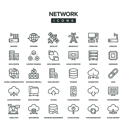 Network Line Icon Set