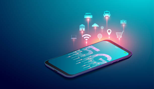 5G network wireless systems, smart city and internet of things concept with  icons on smartphone'screen. vector illustration. 5G network wireless systems, smart city and internet of things concept with  icons on smartphone'screen. vector illustration. 5g stock illustrations