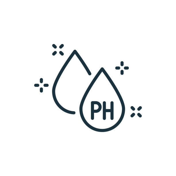 Neutral Ph Balance Line Icon. Free Acidity Concept Linear Pictogram. Non Ph Product for Hair, Skin or Food Outline Icon. Editable Stroke. Isolated Vector Illustration Neutral Ph Balance Line Icon. Free Acidity Concept Linear Pictogram. Non Ph Product for Hair, Skin or Food Outline Icon. Editable Stroke. Isolated Vector Illustration. ph of hair stock illustrations