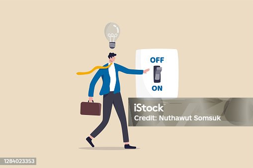 istock New business ideas, inspiration and creativity to think about new idea concept, smart businessman in suit switching on the switch to turn on lightbulb lamp over his head metaphor of discover new idea. 1284023353