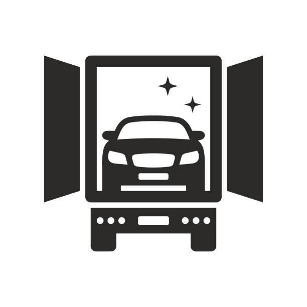 New car icon. Car delivery icon. Vector icon isolated on white background. used car sale stock illustrations