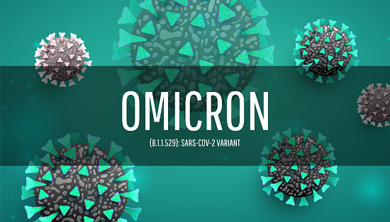 New Coronavirus or SARS-CoV-2 Variant Omicron B.1.1.529 infection medical with typography and copy space. New official name for awareness or alert against epidemic disease spread, symptoms or precautions background vector illustration
