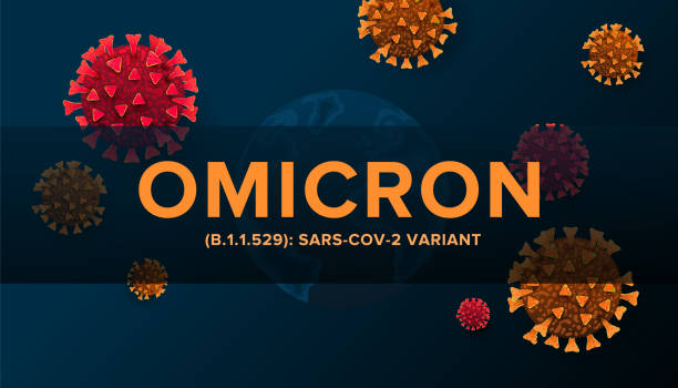 new coronavirus or sars-cov-2 variant omicron b.1.1.529 infection medical with typography and copy space. new official name for awareness or alert against epidemic disease spread, symptoms or precautions background vector illustration - south africa covid stock illustrations