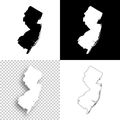New Jersey maps for design - Blank, white and black backgrounds