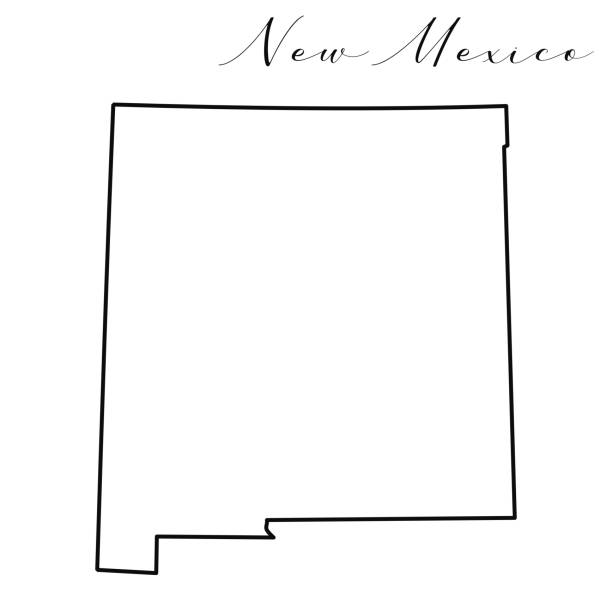 New Mexico map vector line illustration vector art illustration
